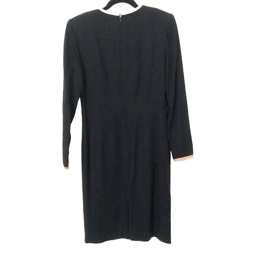 Julian Taylor Vintage Career Dress Black & Animal Print Size 8 - Picture 5 of 7